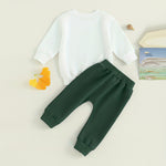 Baby boy round neck sweatshirt with letter print design