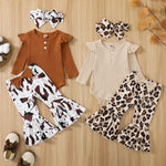 baby girl jumpsuit set with ribbed romper and flare pants