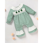 Green plaid baby girl bodysuit as a newborn clothing gift