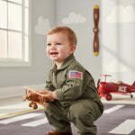 Toddler boys pilot jumpsuit for birthday parties and celebrations