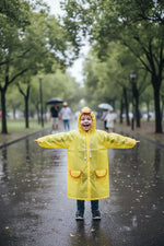 Kids rain jacket with hood for added rainy weather coverage