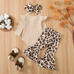 baby girl outfit with leopard print flare pants