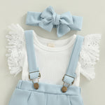 Baby girl ruffle ribbed romper with cute summer styling