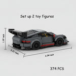 Kids sports car construction toy with detailed building blocks