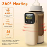 portable baby bottle warmer with 360 degree heating and digital display